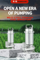 Pompe submersible pour eaux usées WQD-S de petite puissance 0,25 kW en acier inoxydable 304, 220 V monophasé, avec raccord fileté, résistante à la corrosion, longue durée de vie