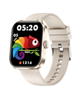 Smartwatch mit TFT-Display, Fitness-Tracker, IP68 wasserdicht, Schlafüberwachung, Anrufannahme, Silikon, quadratisches Design, Wecker