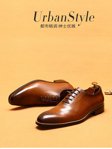 S0087Y Cuero de los hombres de negocios británicos Vestido formal Hecho a mano <span class=keywords><strong>Oxford</strong></span> <span class=keywords><strong>Corbata</strong></span> puntiaguda Zapatos de hombre - Product Image 4
