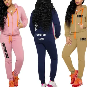 Custom Logo Plain In Multi Color Fashionable Style Slim Fit Women's Tracksuits Training Wear Hoodies & Joggers Sets