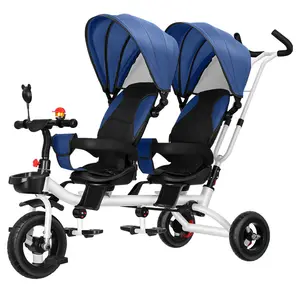 可定制三轮车儿童自行车双人推车婴儿推车1-5岁可以变成雨伞