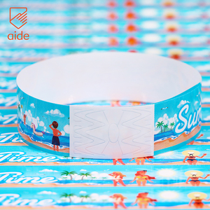 Tùy chỉnh không thấm nước Tyvek Vé máy in giấy dây đeo cổ tay vòng đeo tay biểu tượng tùy chỉnh vé dùng một lần Tyvek dây đeo cổ tay cho các sự kiện - Product Image 1