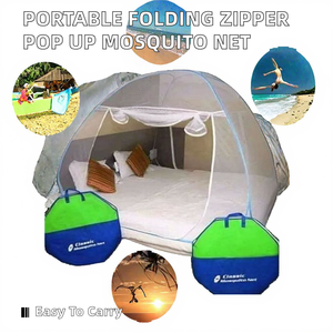 Zanzariera Portatile Pieghevole Pop-up per Esterni, con Cerniera, per Letto Singolo/Queen Size, in Poliestere, Ideale per l'Estate - Product Image 1