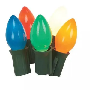 UL 25 Count Multi Ceramica C7 Lampadina A Incandescenza Stringa di Luce Per La Decorazione Di Natale