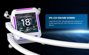 Refroidisseur de processeur Jungle Leopard AstroShel 2.8" avec écran numérique, ventilateur de refroidissement 360/240 noir/blanc, 70.84CFM, 2000RPM, roulement à fluide, ventilateur ARGB - Product Image 4