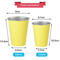 Logo personnalisé 12oz 16oz gobelets en acier inoxydable incassable simple paroi métal bière pinte tasse Bar & Camping tasses empilable caractéristique