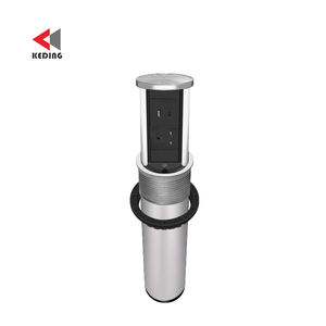 Gabinete de escritorio con Isla de cocina del Reino Unido, toma de corriente emergente automática, toma de corriente de Elevación neumática LED integrada, enchufes británicos de 3 pines - Product Image 1