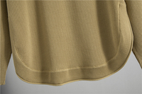 Conjunto de Loungewear de 2 Piezas para Mujer 2026, Tejido Acanalado, Top con Hombros Caídos y Dobladillo Dividido, Pantalones de Punto de Pierna Ancha, Atuendo Casual, OEM ODM Personalizado al por Mayor