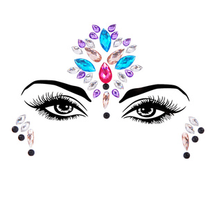 Festival fête visage bijou <span class=keywords><strong>tatouage</strong></span> larmes Strass arc-en-ciel strass corps temporaire cristal breloques pierres pour femme décoration - Product Image 1