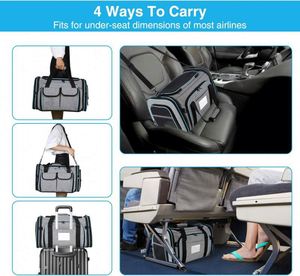 Échantillon gratuit : Sac de transport pour animaux de compagnie approuvé par les compagnies aériennes, grand format, souple, extensible sur 4 côtés, pliable, pour chat, conforme aux normes TSA - Product Image 6