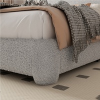Ensemble de meubles de chambre à coucher de luxe haut de gamme avec cadre en bois, lit extra-large avec tête de lit haute