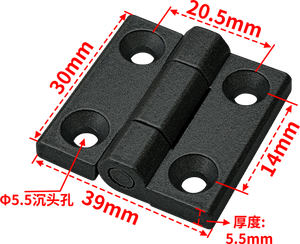 Cerniera Metallica Standard Europea TZHIF 2020 Nera con Tolleranza del 1% <span class=keywords><strong>per</strong></span> Profili <span class=keywords><strong>in</strong></span> <span class=keywords><strong>Alluminio</strong></span> Industriali, Porte e Finestre - Product Image 2