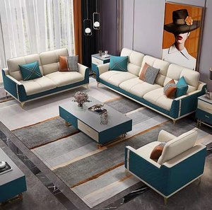 Divano in Pelle di Lusso Americano per Piccoli Appartamenti, Combinazione Semplice ed Elegante Personalizzabile per Soggiorno - Product Image 1