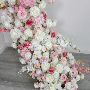 Wholesale New Outdoor Wedding Decorations Adjustable Eco-Friendly Silk <b>Artificial</b> Pink White <b>Flower</b> Arch 6-7ft <b>Tall</b> Wedding Arch - Product Image 3
