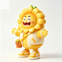 Figurine de collection personnalisée en PVC et ABS, motif tournesol de dessin animé, statue d'art fabriquée en Chine, OEM sur mesure pour la vente en gros aux marques