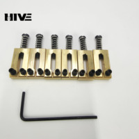Brass Saddle 6pcs/set Pure Brass Flat Top Guitar Bridge Saddles 10.5MM/10.8MM for Electric Guitar Tremolo Bridge Guitar Parts
