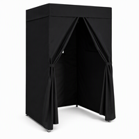 Cabine d'essayage portable en PVC imperméable avec rideau pour magasin de détail, camping et extérieur