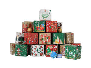 24 adet Xmas gün karton Advent geri sayım şeker kutuları çocuklar aile noel geri dönüşümlü hediye kutuları - Product Image 2