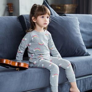 OA 60 Días OEM ODM OBM Pijama de Manga Larga para Niños, Ropa Ajustada, Conjunto de Pijama 100% Algodón, Conjunto de Pijama de 2 Piezas para Niñas, Ropa de Dormir para Niñas - Product Image 2