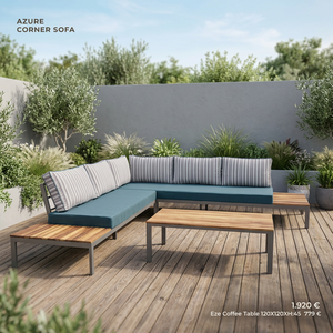 Modern Waterproof Outdoor Corner <b>Sofa</b> <b>Set</b> with Cushions and Coffee Table for Garden Villa Hotel - Product Image 2