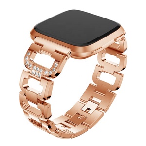 Pulsera <span class=keywords><strong>de</strong></span> Metal <span class=keywords><strong>de</strong></span> diamante <span class=keywords><strong>de</strong></span> lujo para <span class=keywords><strong>Fitbit</strong></span> Versa, correa <span class=keywords><strong>de</strong></span> reloj inteligente - Product Image 2