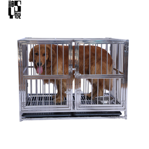 Peti anjing tugas berat kandang logam kuat bentuk rumah kandang anjing peliharaan Playpen dengan 4 roda pengunci - Product Image 2