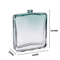 Bouteille diffuseur d'arômes transparente carrée de 100 ml, diffuseur de parfum en verre avec bouchon d'étanchéité