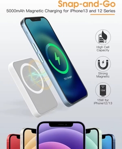 Chargeur de batterie Li-polymère de taille carte de crédit, logo personnalisé, type C, 5W, mini batterie externe sans fil magnétique, 5000mAh, technologie GaN, charge rapide - Product Image 3