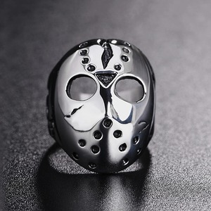 Anillo vikingo de acero inoxidable con máscara de calavera yunnique, joyería de moda para hombre, regalo, talla 8, 9, 10, 11, 12, 13 - Product Image 1