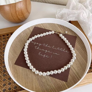 Collar de Perlas Grandes Ovaladas de Diseño Coreano de Lujo, Elegante Cadena Retro para la Clavícula, para Celebridades de Internet - Product Image 5