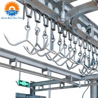 Crochet à poulie double rail en acier inoxydable haute capacité pour rail suspendu, outil pour ligne de traitement de viande de mouton en abattoir
