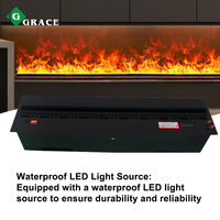 Chimenea Eléctrica Igracelite 3D con Vaporizador de Agua, Llama LED, Pantalla Táctil Inteligente, Control Remoto RGB, Decoración para el Hogar