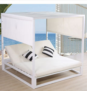 High Quality Aluminum Frame Roller <strong>Blinds</strong> Outdoor Daybed with Cushion Garden Outdoor Resort Furniture - Product Image 5