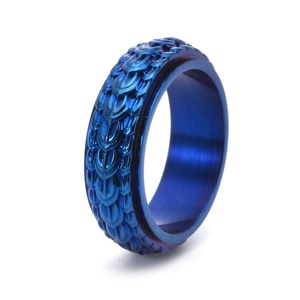 Anillo Giratorio de Acero Inoxidable con Escamas de Dragón, Anillo Retro Personalizado de Moda para Hombre - Product Image 4