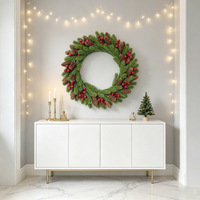 Guirlande de Noël Artificielle Écologique Transfrontalière Style Européen et Américain, Fournitures de Fête avec Ornements pour Vitrine