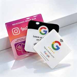 Espositore per Carte NFC Contactless in PVC, Biglietti da Visita, Codici <span class=keywords><strong>QR</strong></span>, Social Media, WhatsApp Personalizzati, Impermeabile per Hotel - Product Image 4
