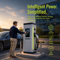 Nouvelle station de recharge rapide pour véhicules électriques DC certifiée CE, OCPP IP54 CCS2 GBT Chademo 60-240kW 250A, avec écran LCD de 32 pouces/55 pouces