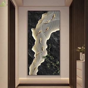 Cuadro de Porcelana con Nueve Peces, Estilo Moderno y Lujoso, Decoración de Pared para Sala de Estar - Product Image 4