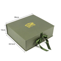 Grande boîte personnalisée avec logo doré Emballage de luxe Boîte pliante pour cadeau de mariage Boîte cadeau magnétique pliante de luxe