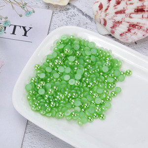 Perles demi-lune colorées imitation perle pour nail art, coques de téléphone, cadres photo, décorations DIY, perles en vrac - Product Image 4