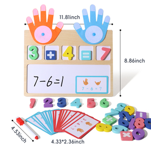 2in1 Math Teaching Aids Montessori Educational Wooden Toy Finger Hand Counting Game Drawing Board Juguetes for Kids Boys Girls - Product Image 5