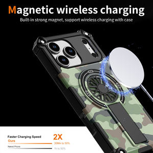 Custodia per cellulare con supporto magnetico giroscopico di nuovo Design per iPhone 17 16 15 14 Cover posteriore per cellulare antiurto per <span class=keywords><strong>Samsung</strong></span> - Product Image 3