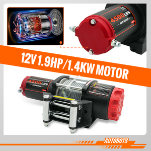 オートボット <span class=keywords><strong>12V</strong></span> 電動ATV/UTVウインチ、4500ポンドワイヤーロープ、ワイヤレスリモコン付き、ロードトレーラー牽引、緊急ツールウインチ - Product Image 4