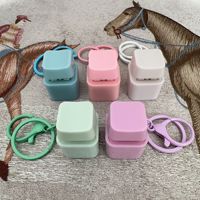 New Design Simple Square Plastic Keyboard Keychain Click Keycap Fidget Switch Led Base Light up Clicker Button Accept Custom