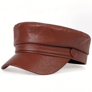 Béret plat en cuir PU coupe-vent pour femme, nouvelle collection printemps, idéal pour le sport, les loisirs, les activités de plein air et les voyages - Product Image 1