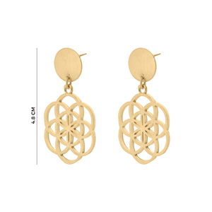 ต่างหูห้อยลายแมนดาลา ลายเมล็ดแห่งชีวิต ตกแต่งด้วยลายฉลุสีทอง ต่างหูทรงเรขาคณิตทันสมัยสำหรับผู้หญิง - Product Image 6