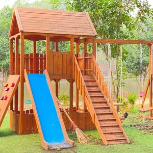 Ahşap ve açık çocuklar Playhouses yağlı tik/akasya/çam ahşap çocuk Playhouses çocuklar için açık ahşap Playhouses