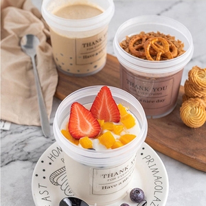 Ly nhựa đựng tráng miệng cao cấp có nắp, ly kem dùng một lần, ly nhựa tùy chỉnh, ly tròn PP đựng bánh pudding, thạch - Product Image 3