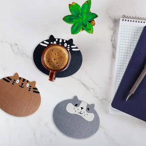 Sous-verre en feutre de polyester écologique de forme ronde, design innovant, épaisseur de 5 mm/3 mm pour un usage domestique - Product Image 2