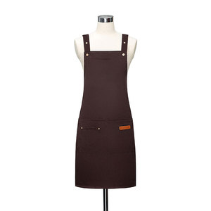 Tablier de travail à bretelles croisées, taille unique, en polyester, anti-plis, imperméable, pour usage en restaurant - Product Image 2